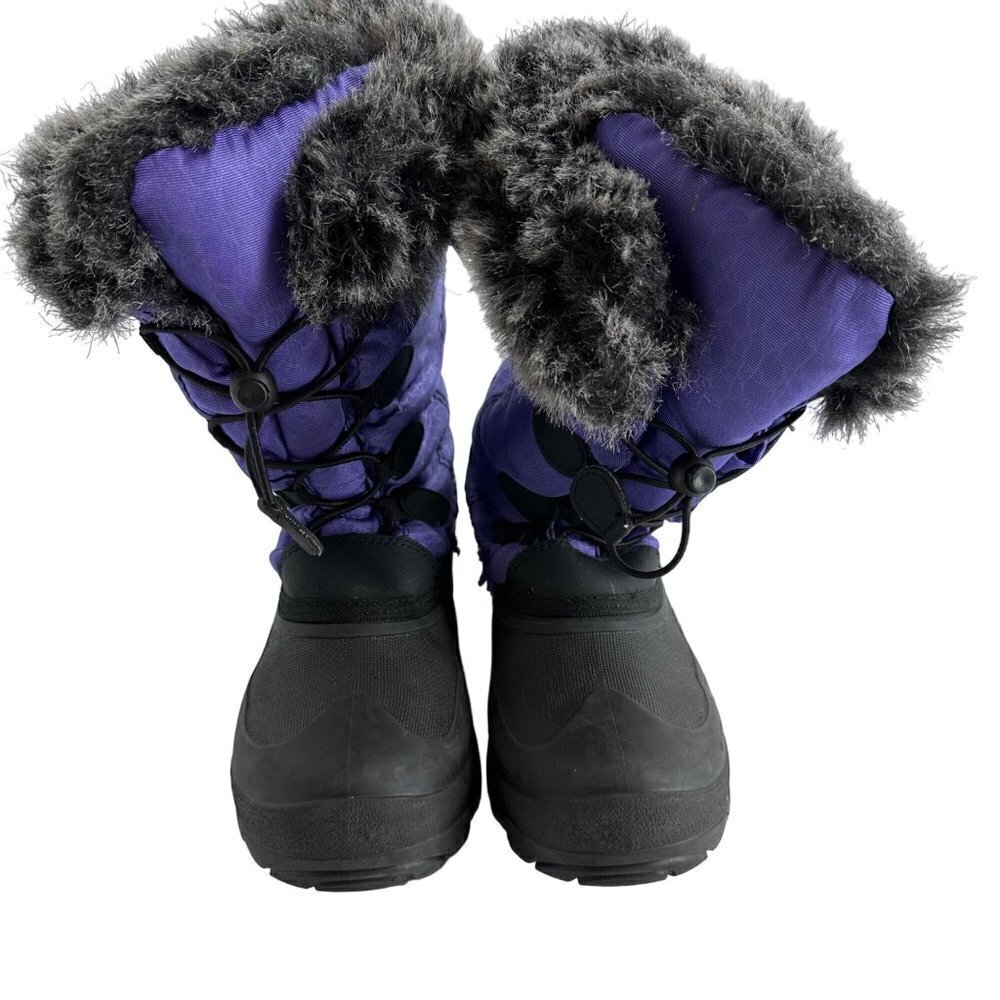 * Kamik Snow Boots Purple and Black Girls Size Youth 5 Faux Fur